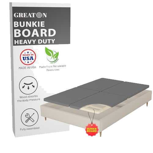 Greaton 1.5" Split Wood Bunkie Board for Full(Fold) Size Bed - 4-Piece Under Mattress Support Board